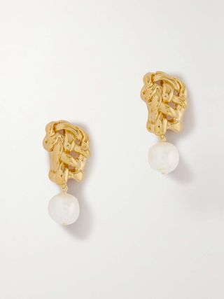 + Net Sustain Recycled Gold Vermeil Pearl Earrings