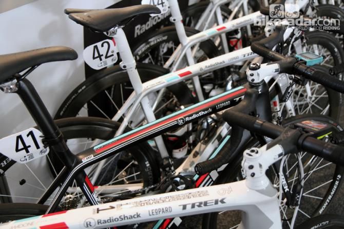 Andy Schleck (RadioShack Leopard) gets a unique paint job compared to the rest of the team.