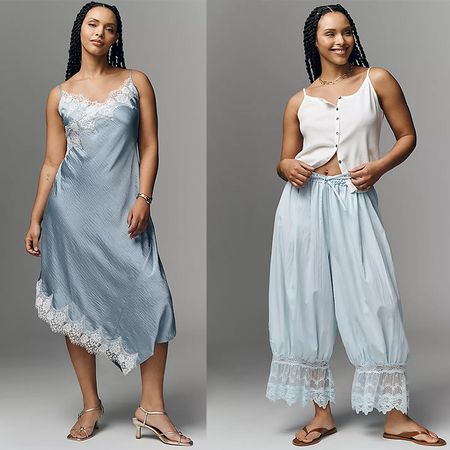 Models wear anthropologie latest arrivals. 