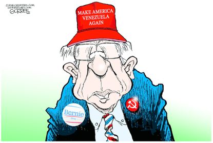 Political Cartoon U.S. Bernie Socialist