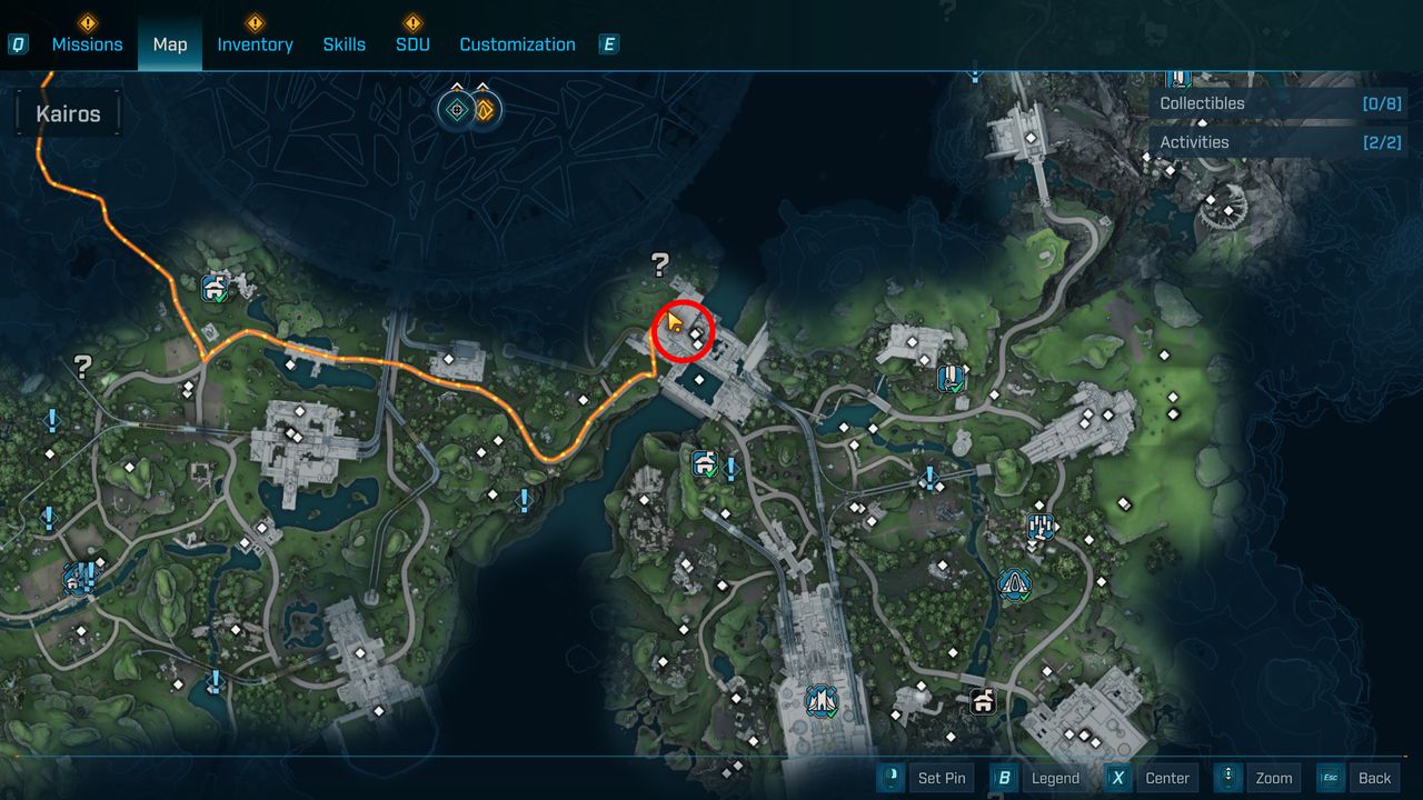 Borderlands 4 Birt's Bees location: A map with a red circle highlighting where to find and farm the Sludgemaw boss to get Birt's Bees.