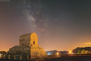 Milky Way from Pasargadae world heritage site in Iran