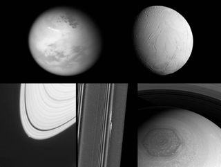 Cassini project scientist Linda Spilker made this compilation of previously released views of the targets of Cassini’s final images.