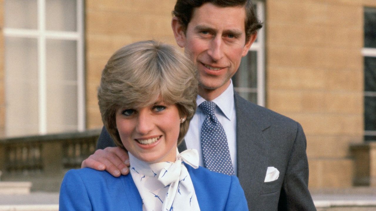 princess diana in blue suit with charles