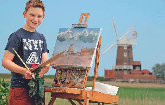 While most teenage boys are hiding away in their bedrooms playing video games, 14-year-old Kieron Williamson is wowing the art world.