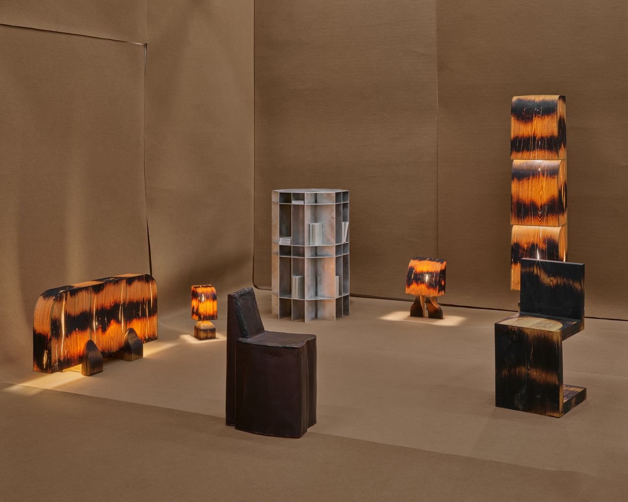 contemporary furniture in art gallery