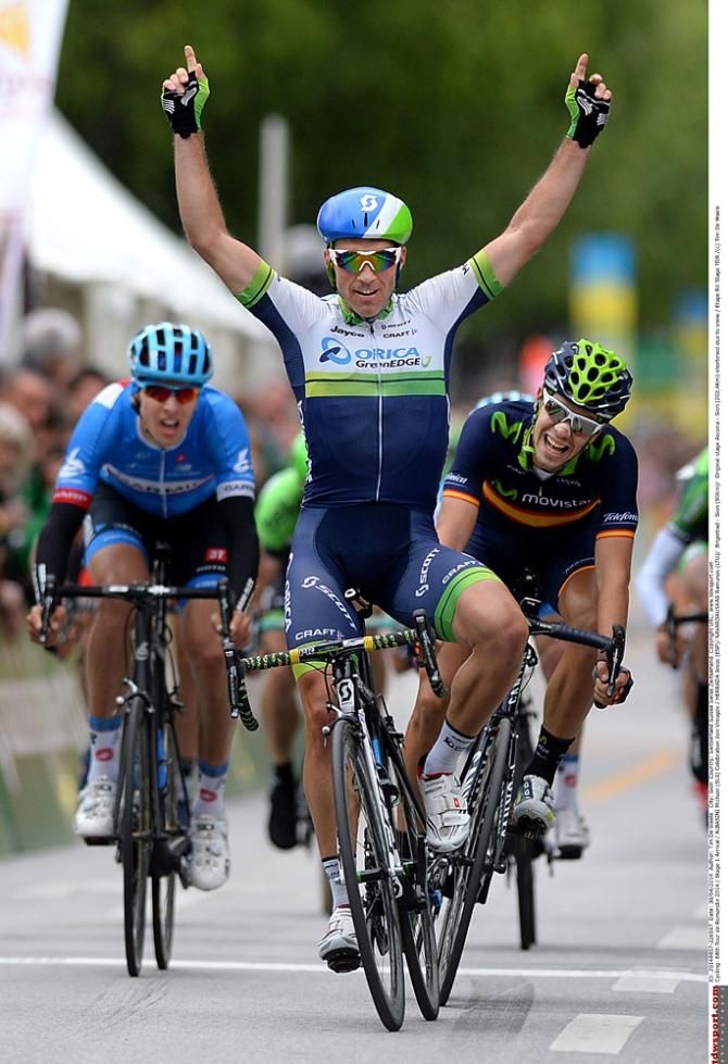 Michael Albasini (Orica-GreenEDGE) wins stage 1 in Romandie