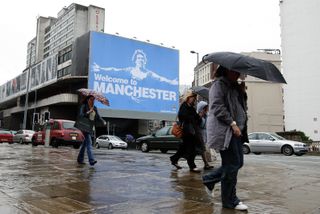 Manchester City upset former Manchester United boss Sir Alex Ferguson with a provocative billboard