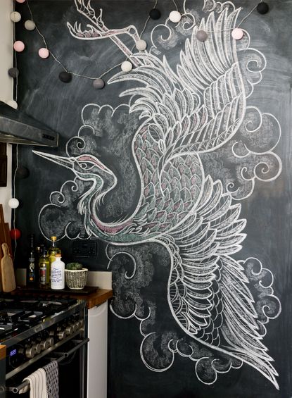 Chalkboard wall in a kitchen 