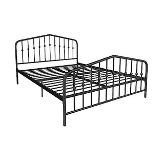 Novogratz Bushwick Metal Bed With Headboard and Footboard | Modern Design | Full Size - Black