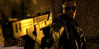 Blade II Wesley Snipes points his gun at the camera