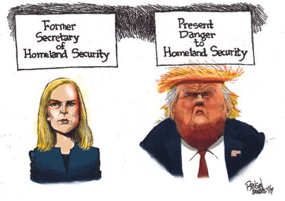 Political Cartoon U.S. Secretary of Homeland Security Kirstjen Nielsen Trump
