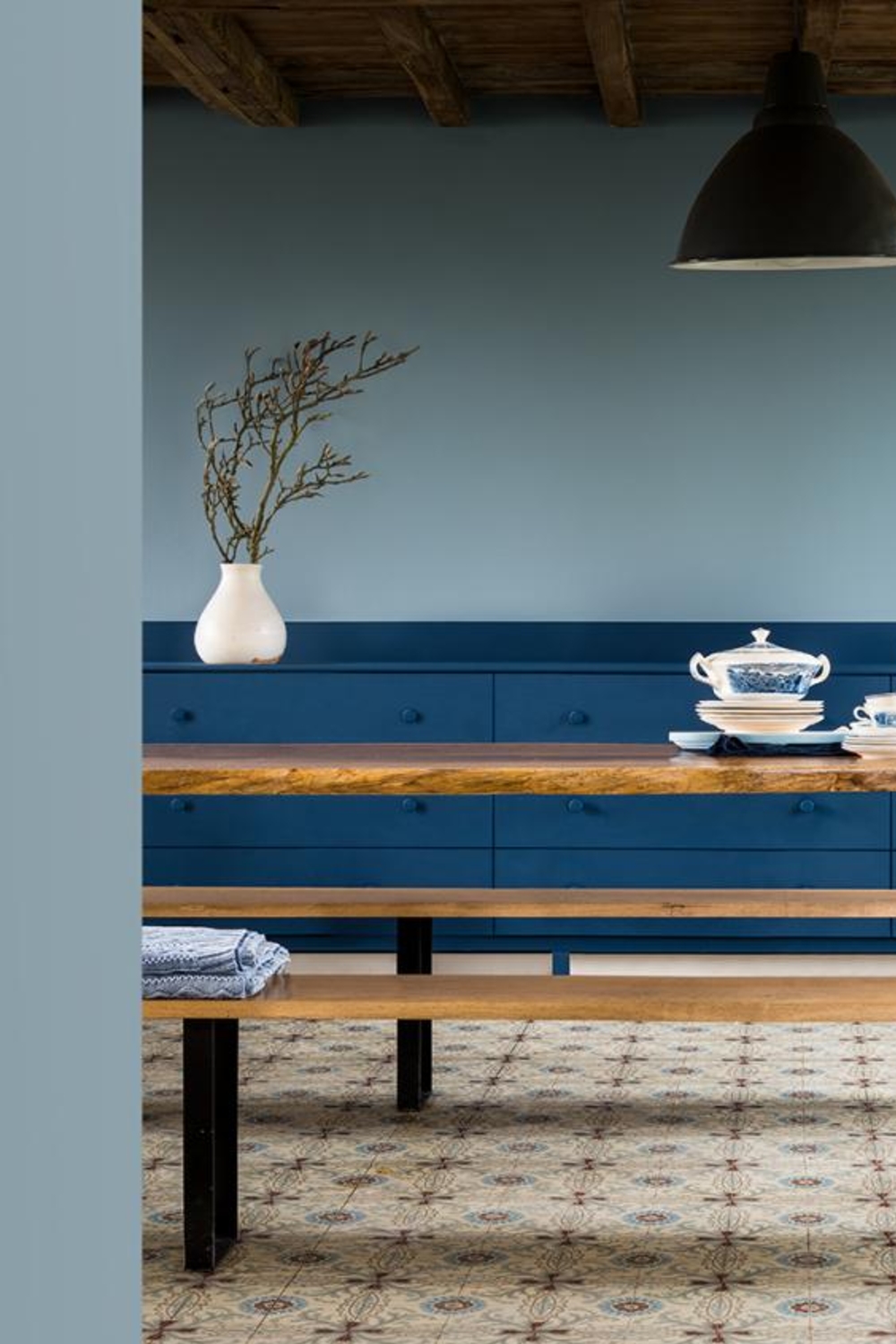 Kitchen painted in Denim Drift from Dulux