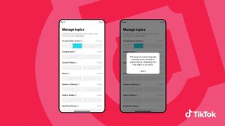 A screenshot of an upcoming Manage Topics slider for AI content in TikTok