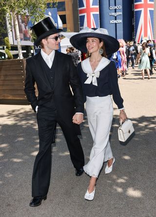 Oliver Proudlock and Emma Louise Connolly attend day 3 of Royal Ascot at Ascot Racecourse on June 20, 2024