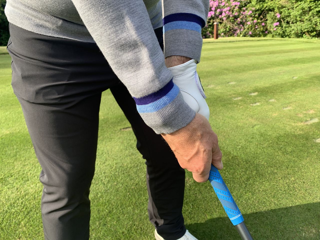 G/FORE Quarter Zip striped sleeve detail