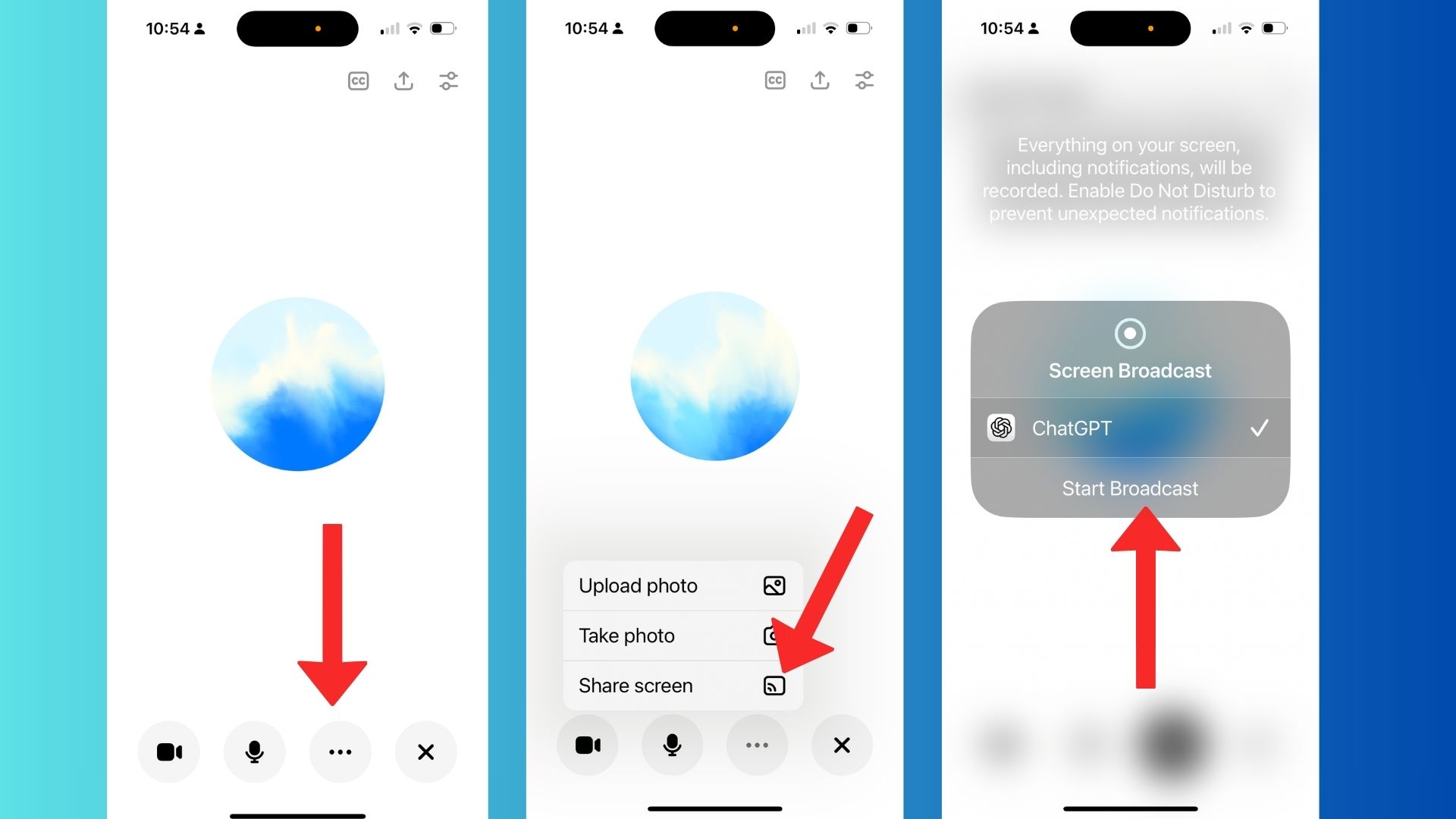 Screenshot of screensharing with ChatGPT