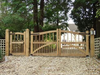 wooden gates on a driveway