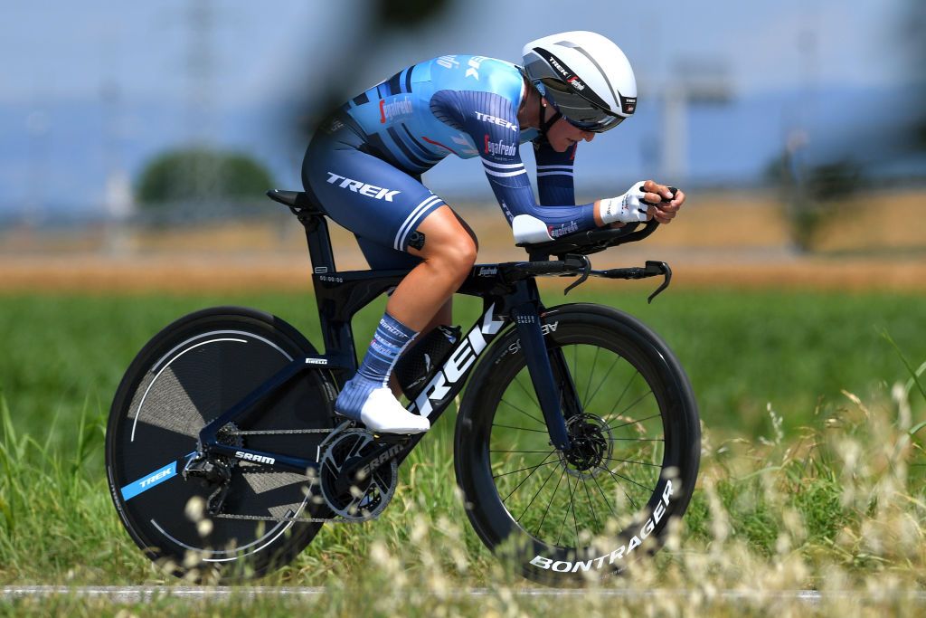 CUNEO ITALY JULY 02 Elisa Longo Borghini of Italy and Team Trek Segafredo during the 32nd Giro dItalia Internazionale Femminile 2021 Stage 1 a 267 Team Time Trial stage from Fossano to Cuneo 540m TTT GiroDonne UCIWWT on July 02 2021 in Cuneo Italy Photo by Luc ClaessenGetty Images