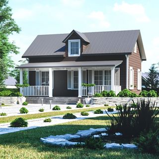 exterior of prefabricated home with porch