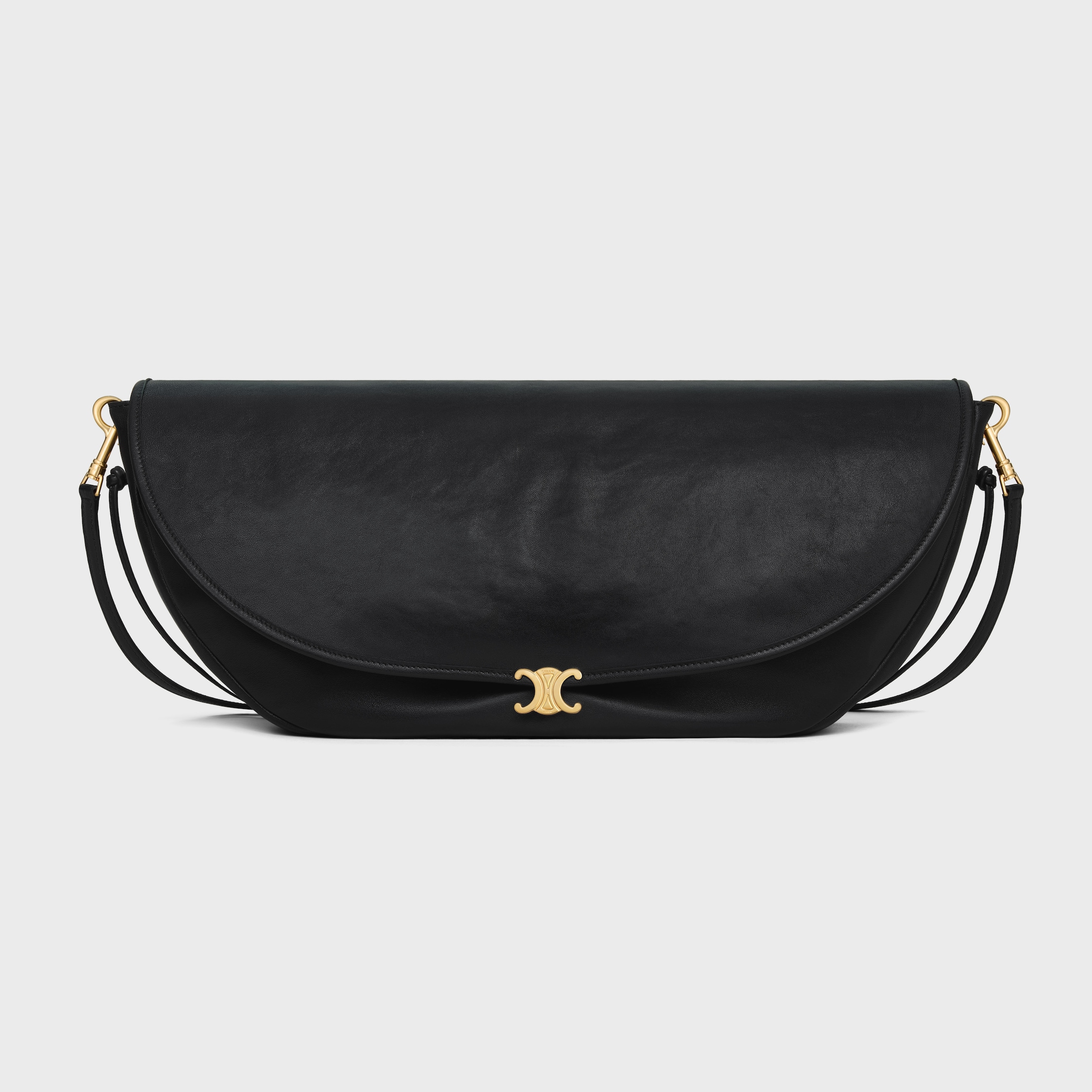 Halfmoon Soft Triomphe Bag in Supple Shiny Lambskin