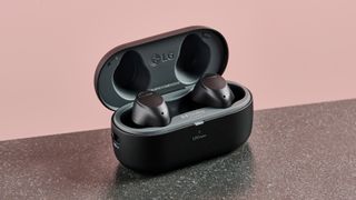 LG Tone Free T90S earbuds in charging case