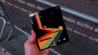 The large, folding inner display of the Samsung Galaxy Z Fold 4