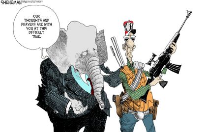 Political cartoon U.S. GOP NRA Guns