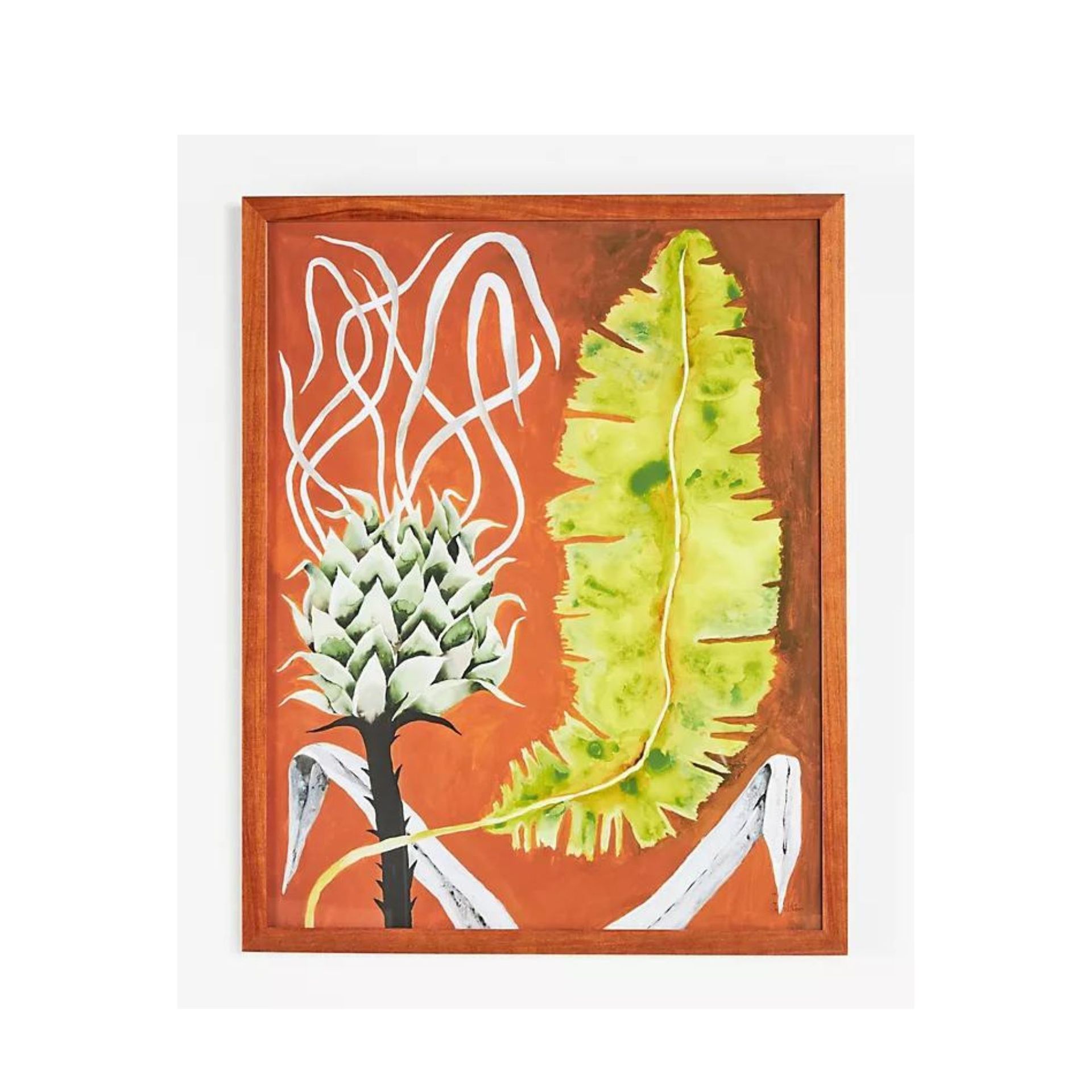 large red and yellow wall art by Anthropologie