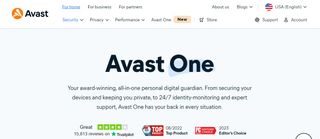 Avast One Gold website screenshot.
