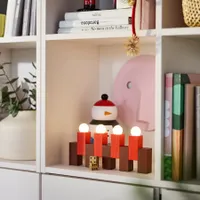 IKEA STRÅLA LED table decoration, wooden block red IKEA STRÅLA LED table decoration, wooden block red