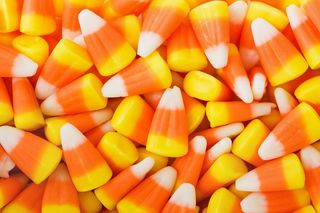 yellow, orange and white candy corn