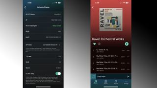 WiiM Pro music streamer app against gray background