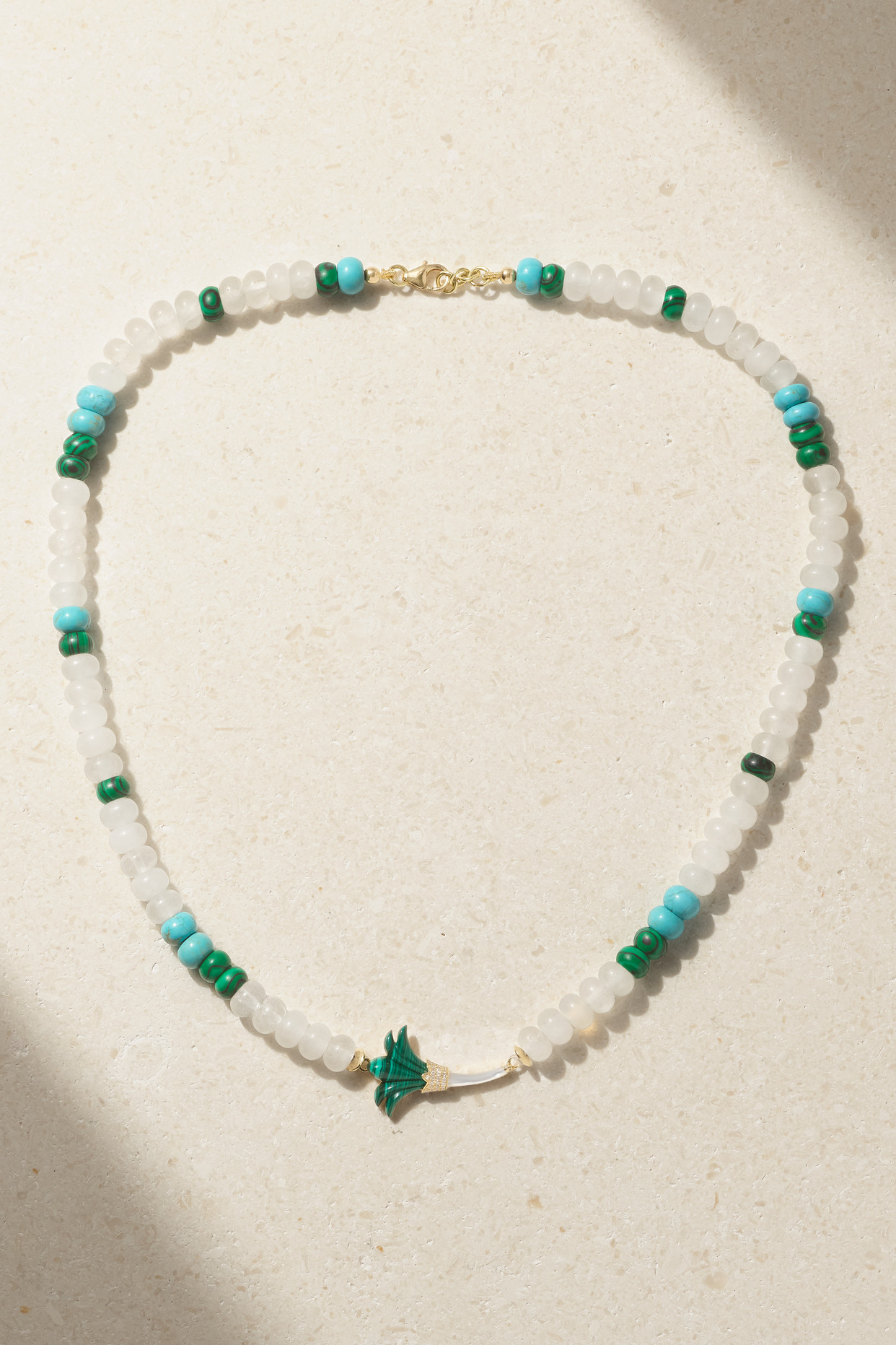 Flower 18-Karat Gold Multi-Stone Necklace