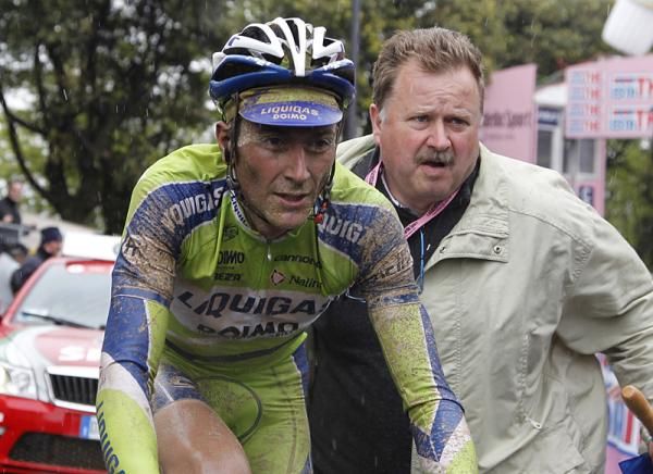 Ivan Basso (Liquigas - Doimo) at the finish.