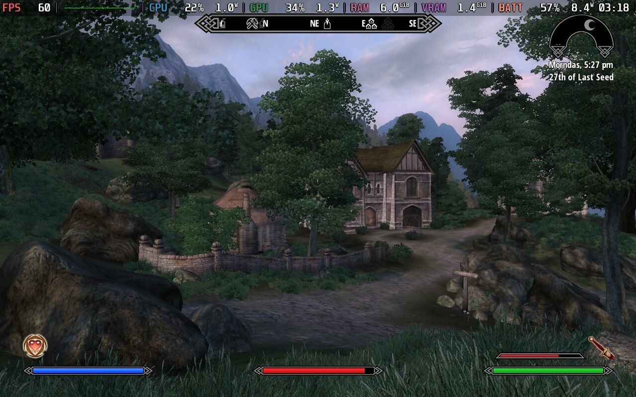 An image showing a country house in the original Elder Scrolls Oblivion