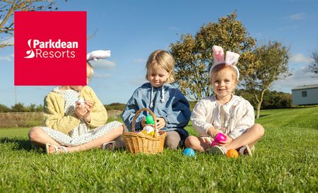 Three kids enjoying easter at Parkdean resorts 