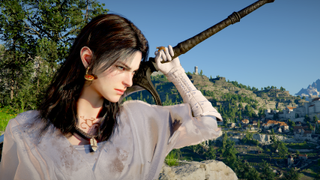 Damiane wielding sword in Crimson Desert