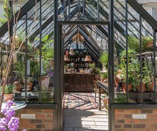 Alitex greenhouse with bee bricks at Chelsea Flower Show 2022