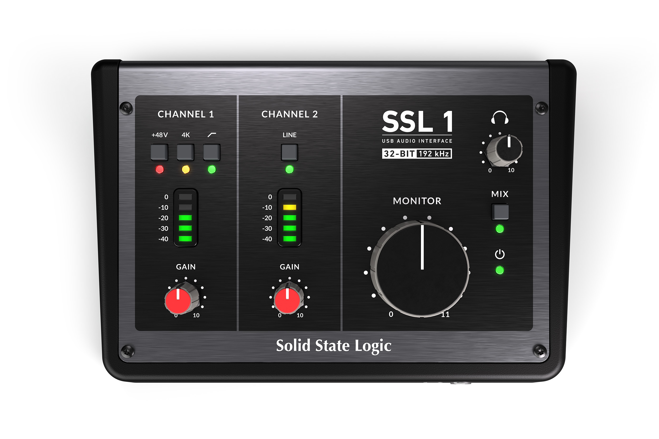 A photo of the Solid State Logic SSL 1 USB-C audio interface