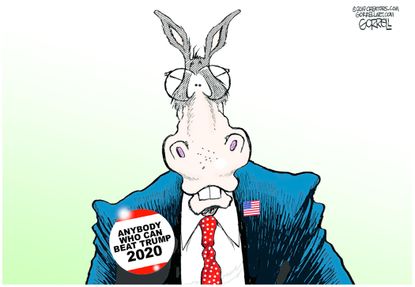 Political Cartoon U.S. Democrats Anybody Who Can Beat Trump 2020