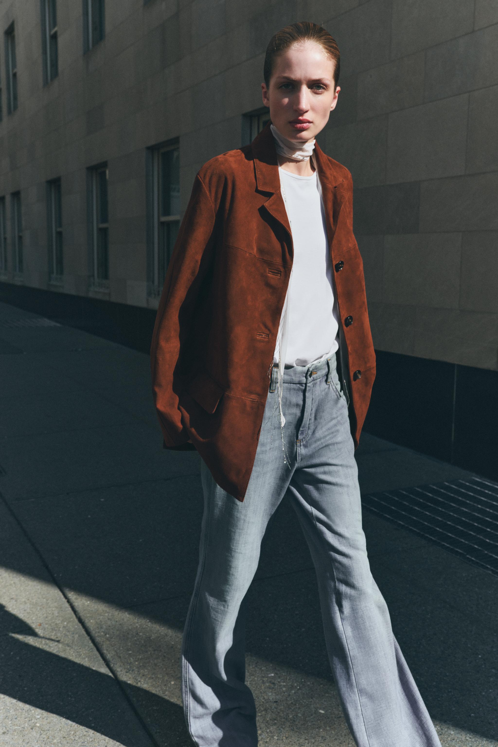 Zw Collection Limited Edition Oversized Suede Leather Blazer