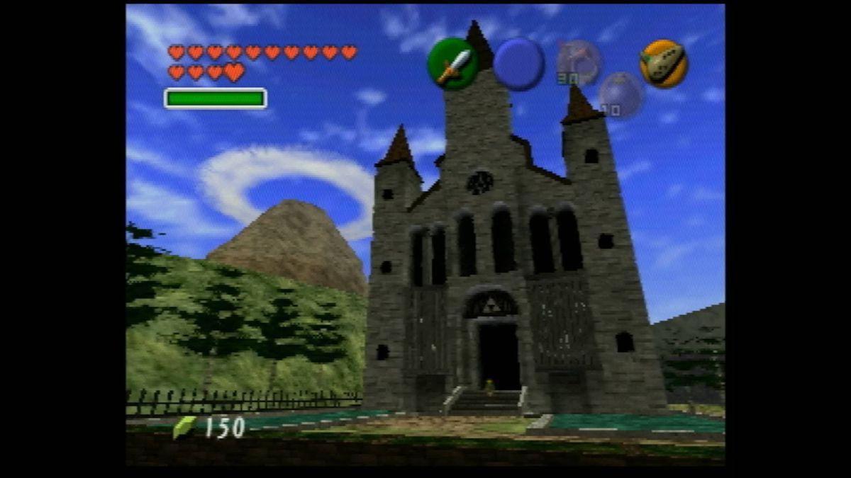 OoT UnJPEG 3D version of Temple of Time in Zelda Ocarina of Time for N64.