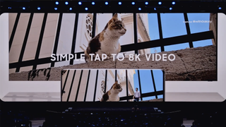 Galaxy S20 presentation demonstrating 8K video recording
