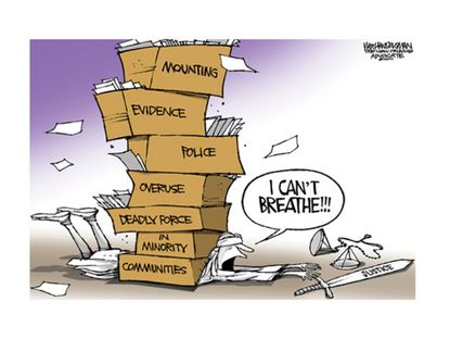 Political cartoon US police Eric Garner