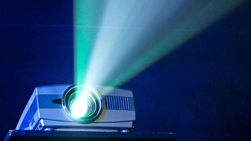 best projector for video: beaming green and blue light