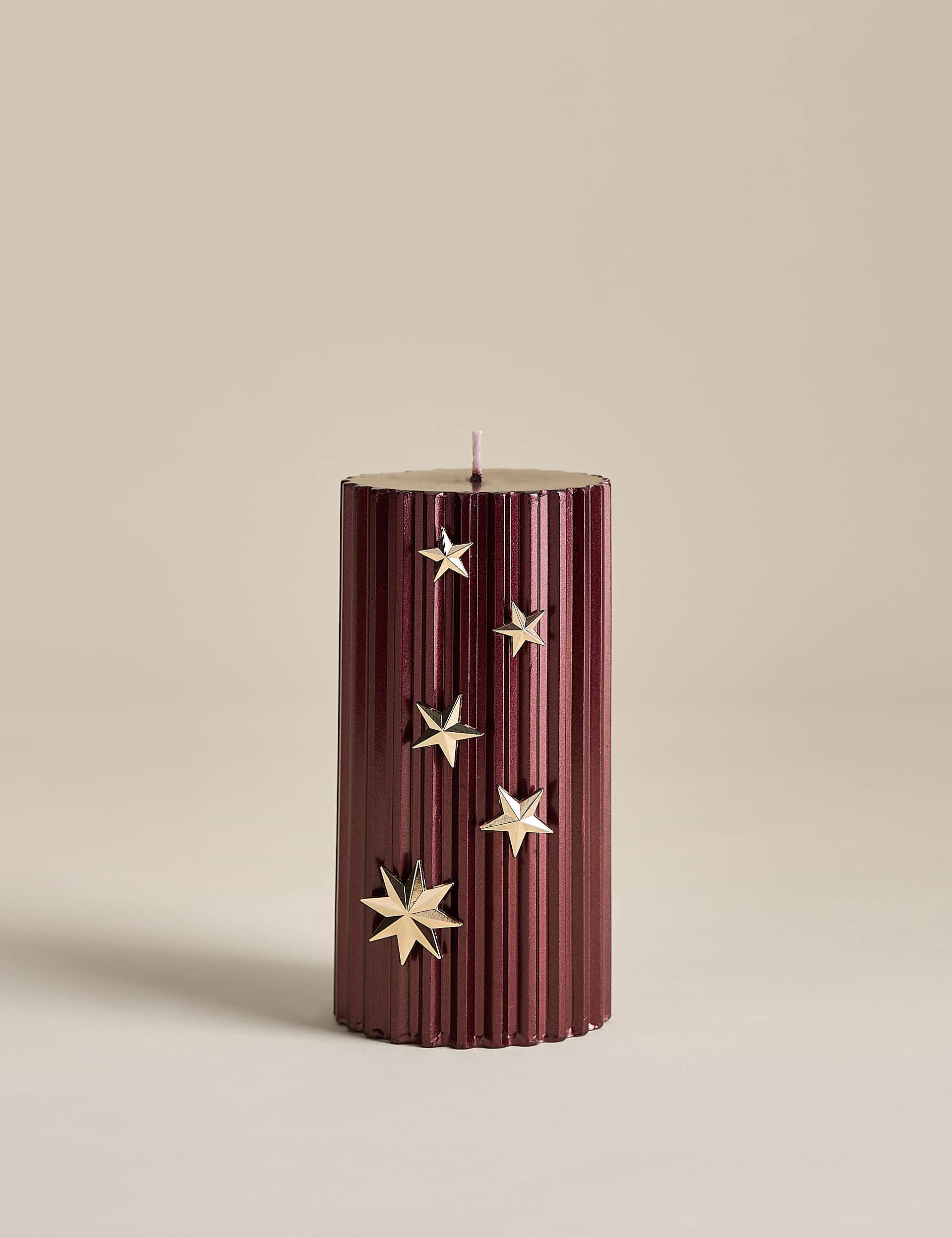 Mandarin, Clove &amp;amp; Cinnamon Pillar Candle With Star Pins