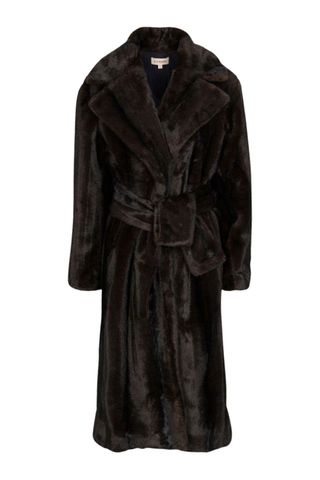 Ace Harper Faux-Fur Belted Maxi Coat