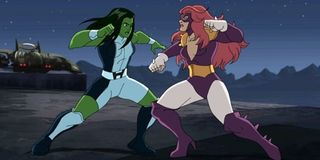 She-Hulk and Titania on Hulk And The Agents Of S.M.A.S.H.