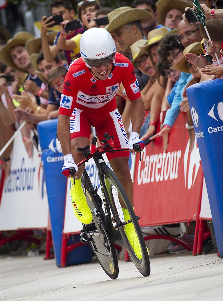 Joaquim Rodr&iacute;guez (Katusha) in action during stage 17 at the 2015 Vuelta a Espana.